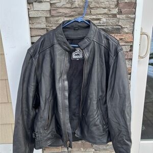 Men's Moto Mod Black Leather Jacket - Classic Biker Style